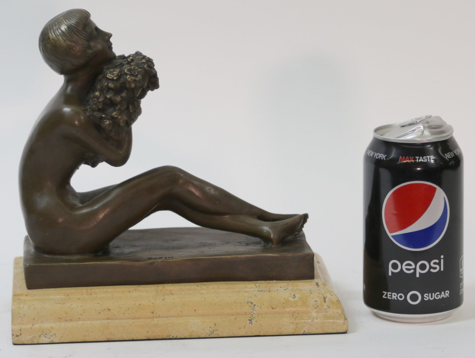 Bofill Art Nouveau Deco 100% Solid Bronze Statue The Flower Girl Figurine Figure