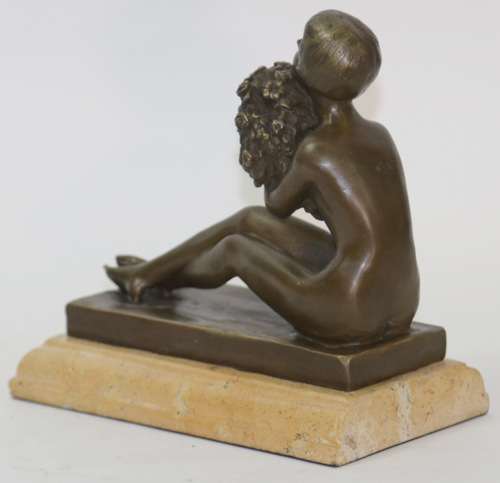 Bofill Art Nouveau Deco 100% Solid Bronze Statue The Flower Girl Figurine Figure
