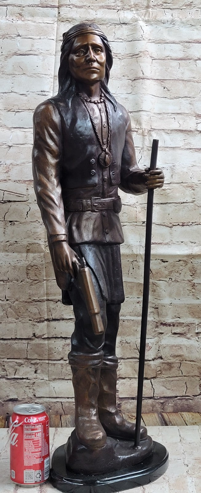SITTING BULL Bronze Sculpture American Indian Chief. 31" Tall Sculpture