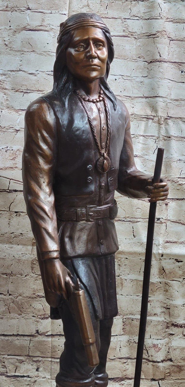 SITTING BULL Bronze Sculpture American Indian Chief. 31" Tall Sculpture