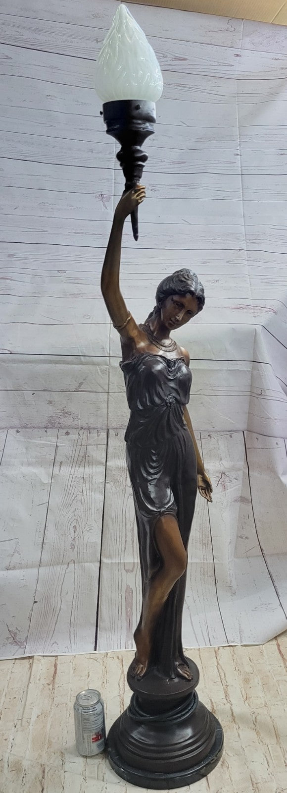 Art Deco/Nouveau Hot Cast Tall Woman French Lamp Bronze Sculpture Statue Deal