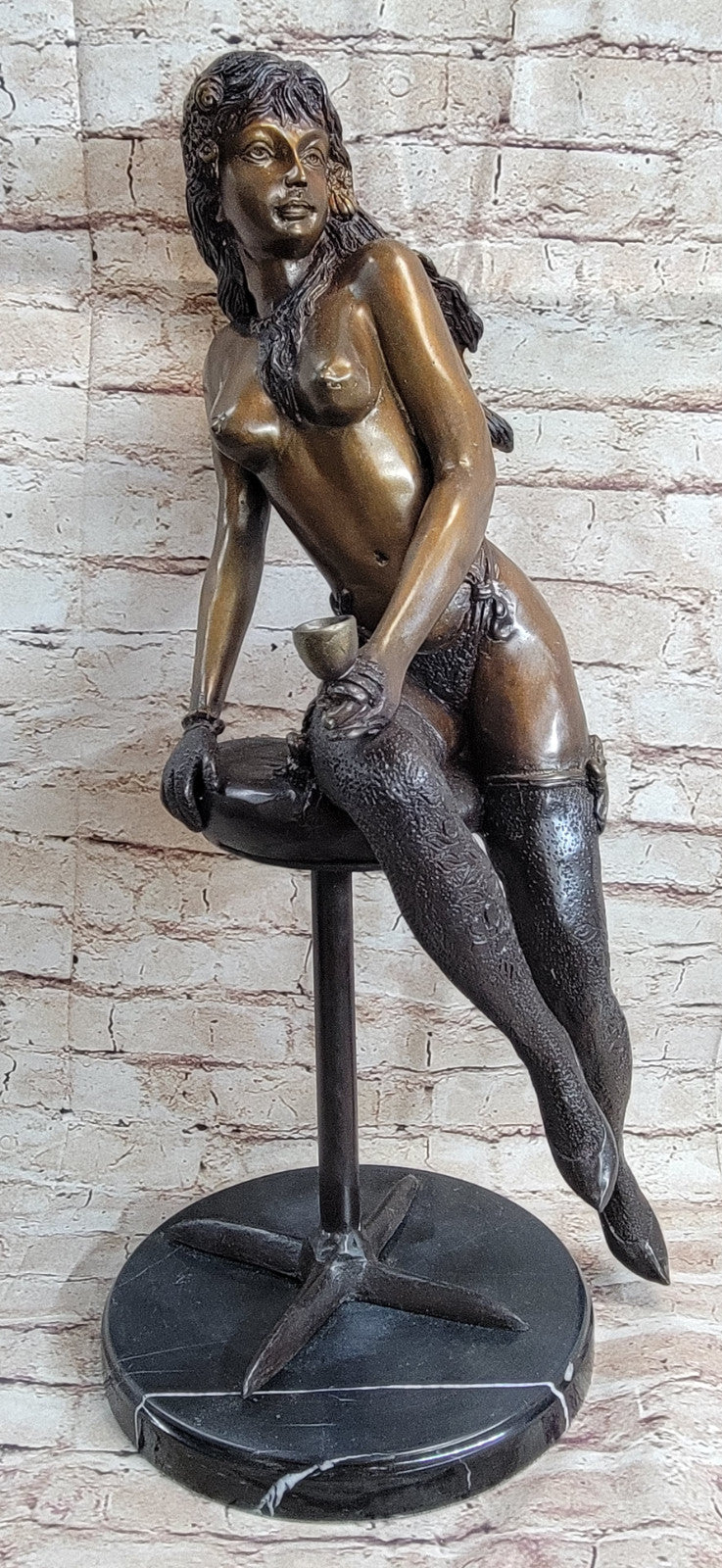 Home and Office Decor: Collett Signed Bronze Nude Woman Sculpture