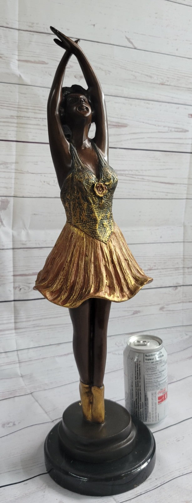 Hot CAST BRONZE MARBLE FIGURINE GIRL BALLERINA-SIGNED SCULPTURE FIGURE