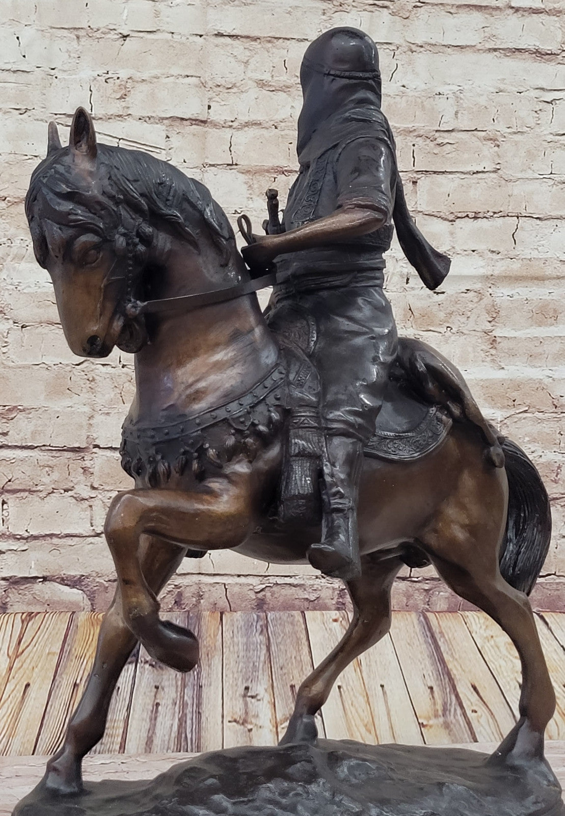 Limited Edition Arabian Horseman with Gun Bronze Sculpture by Nardini Hot Cast