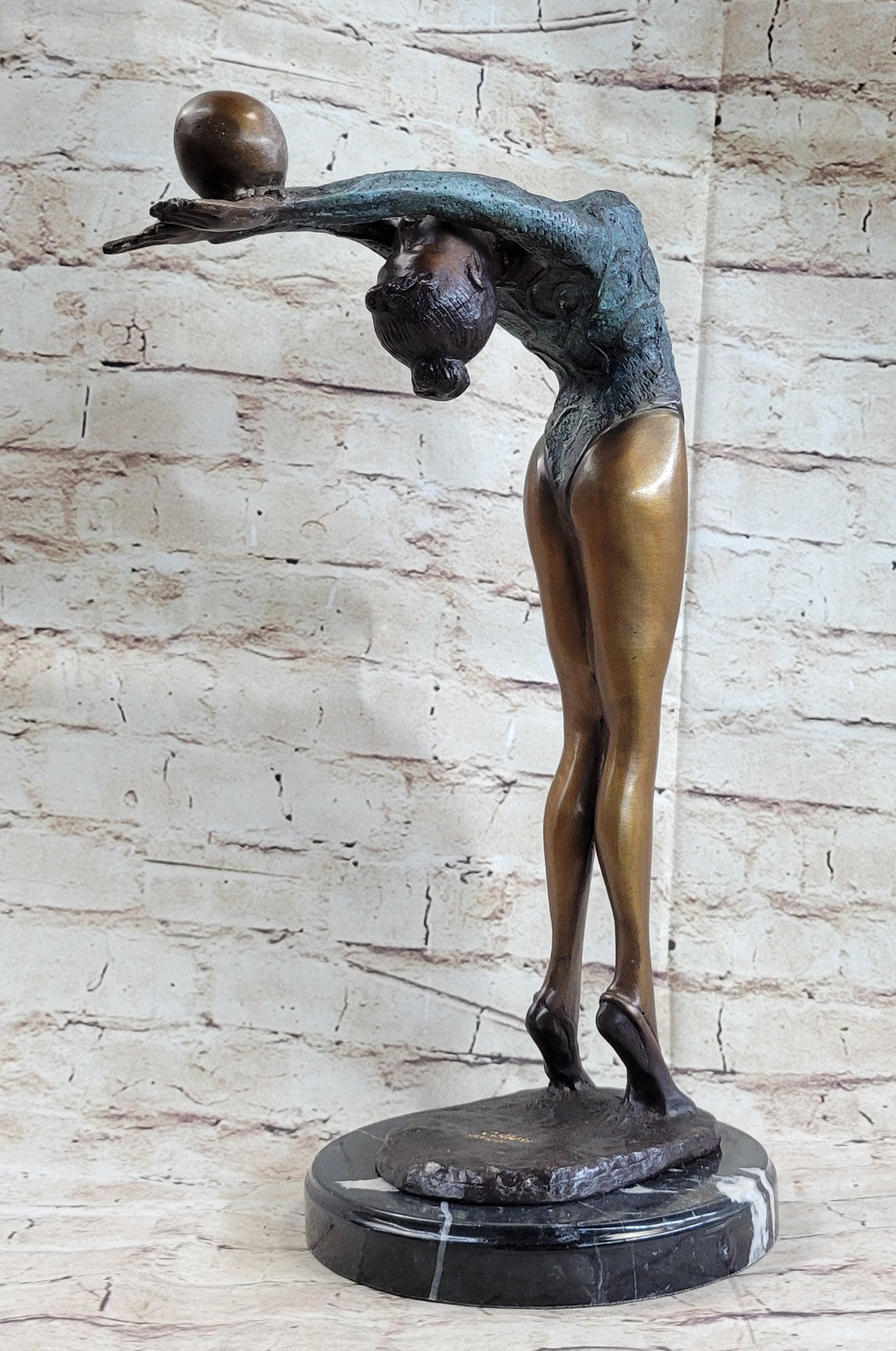 Stunning Collett Swiss Artist Nick Gymnast Woman Bronze Statue LTD EDTION