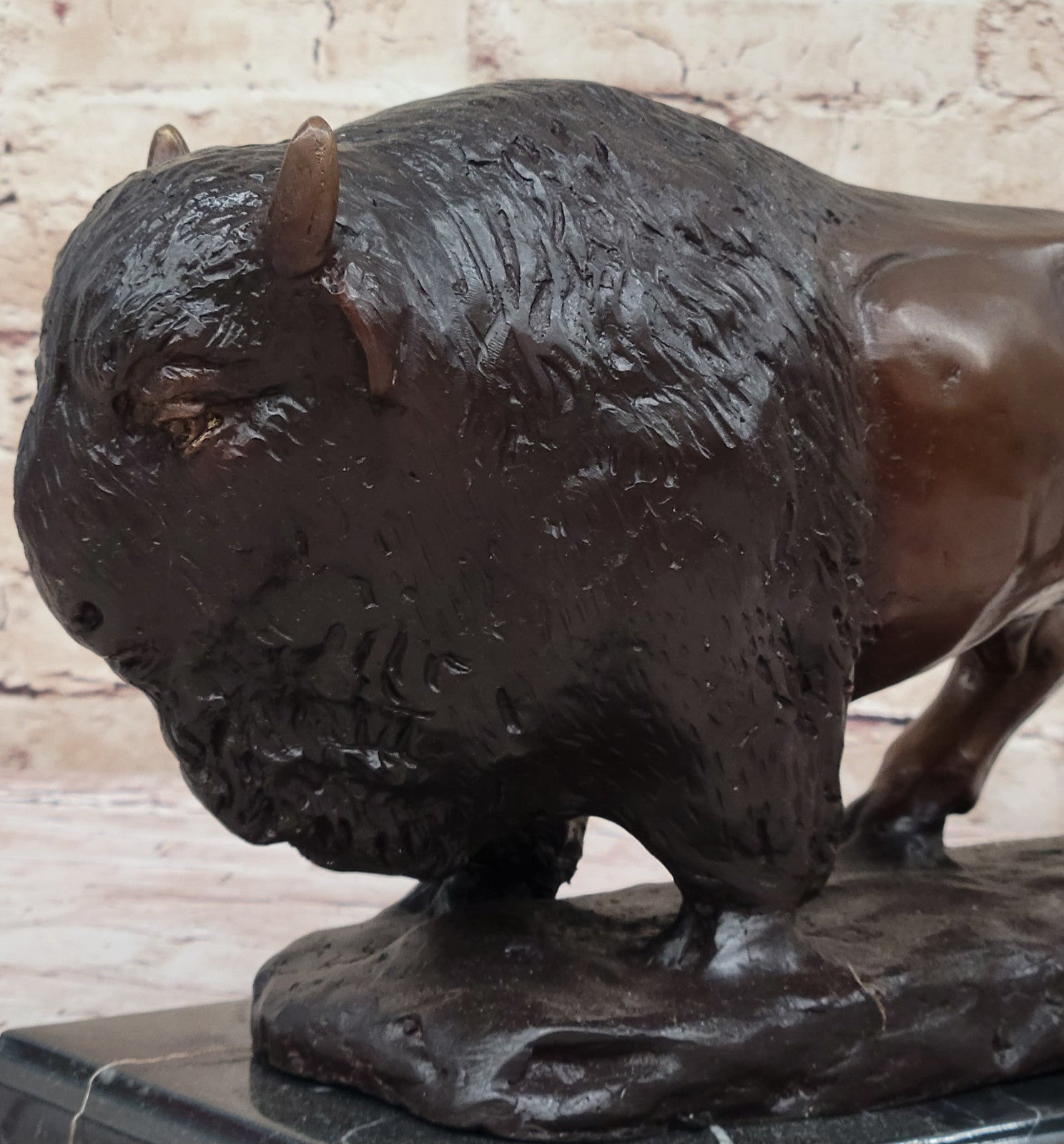 Fine Art Bison Boffola Sculpture by Carl Kauba - Genuine Bronze Sale