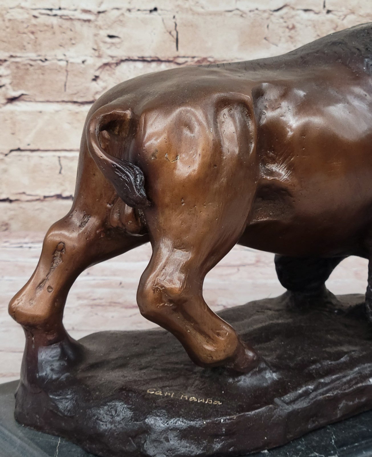 Fine Art Bison Boffola Sculpture by Carl Kauba - Genuine Bronze Sale