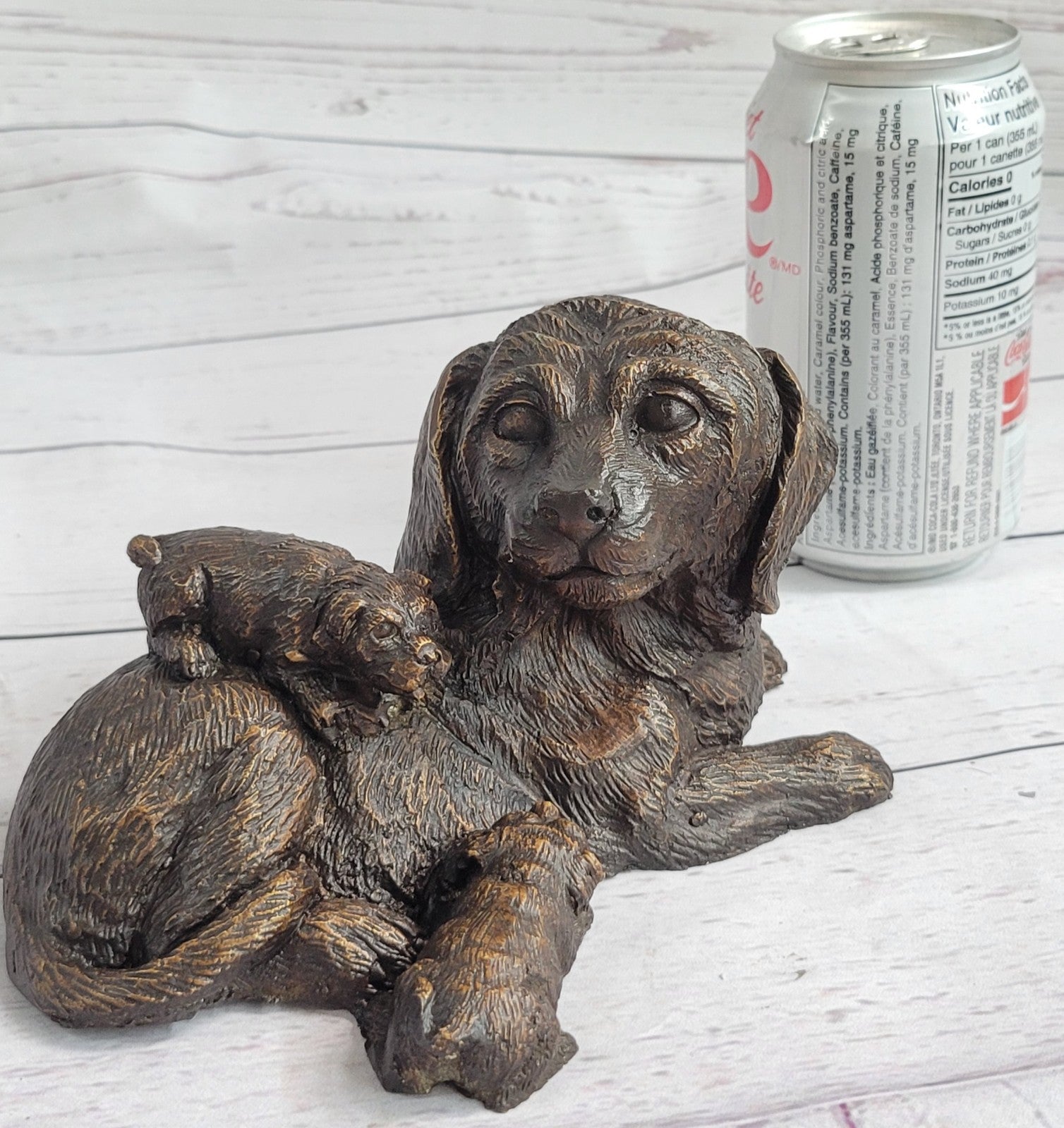 HOT CAST BRONZE DOG FIGURE SCULPTURE LAB LABRADOR RETRIEVER SIGNED J. MOIGNIEZ