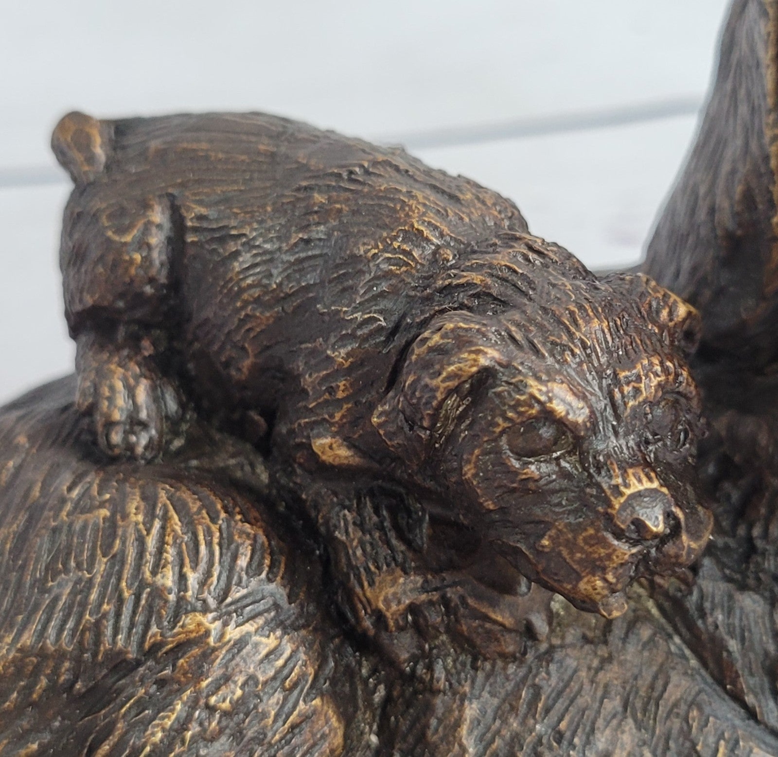 HOT CAST BRONZE DOG FIGURE SCULPTURE LAB LABRADOR RETRIEVER SIGNED J. MOIGNIEZ
