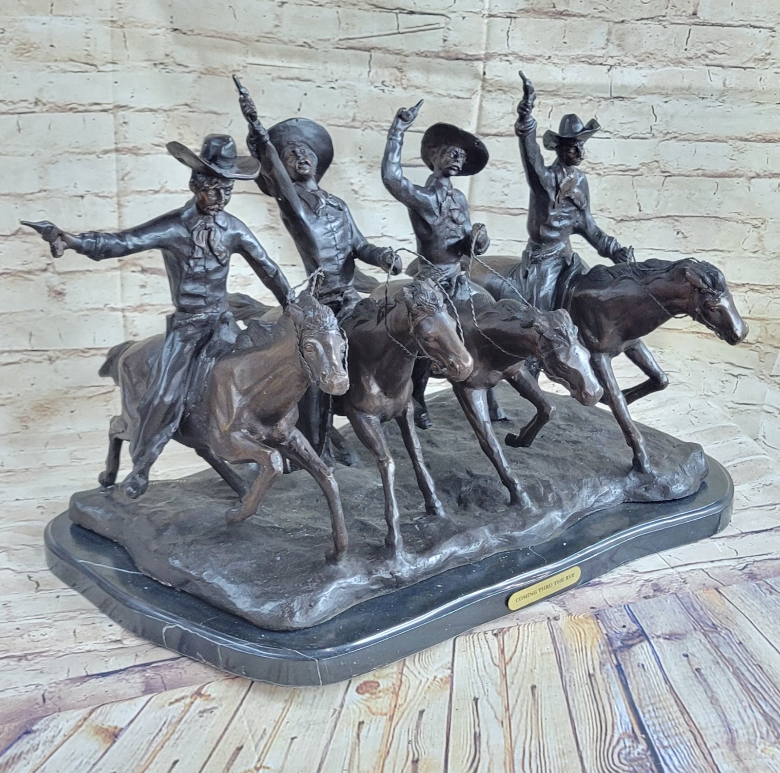Coming Through The Rye" Bronze Statue by Frederic Remington Full Size Artwork