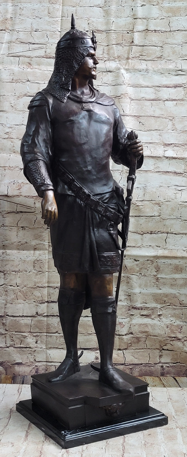 Art Deco Style Persian King Massive Bronze Sculpture Han Made Hot Cast Statue