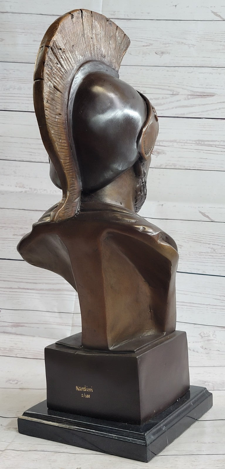 Detailed Handcrafted Spartan Roman Soldier Warrior Bronze Stature Verdi Gift