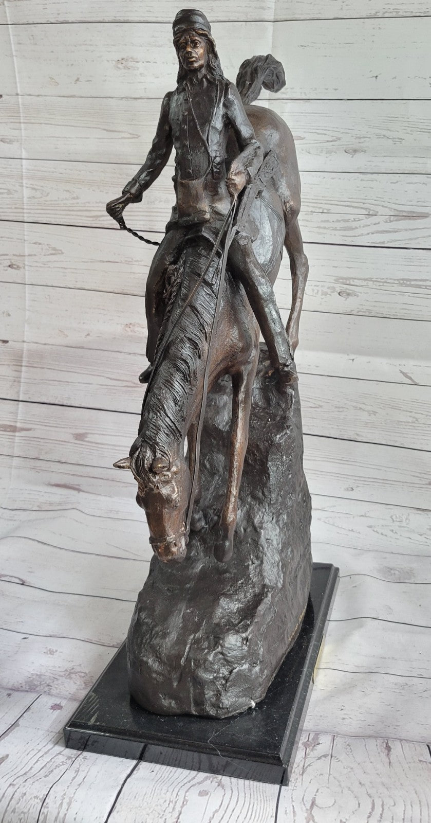 MOUNTAIN MAN SOLID MARBLE Handcrafted Art Bronze Sculpture Statue Figurine T