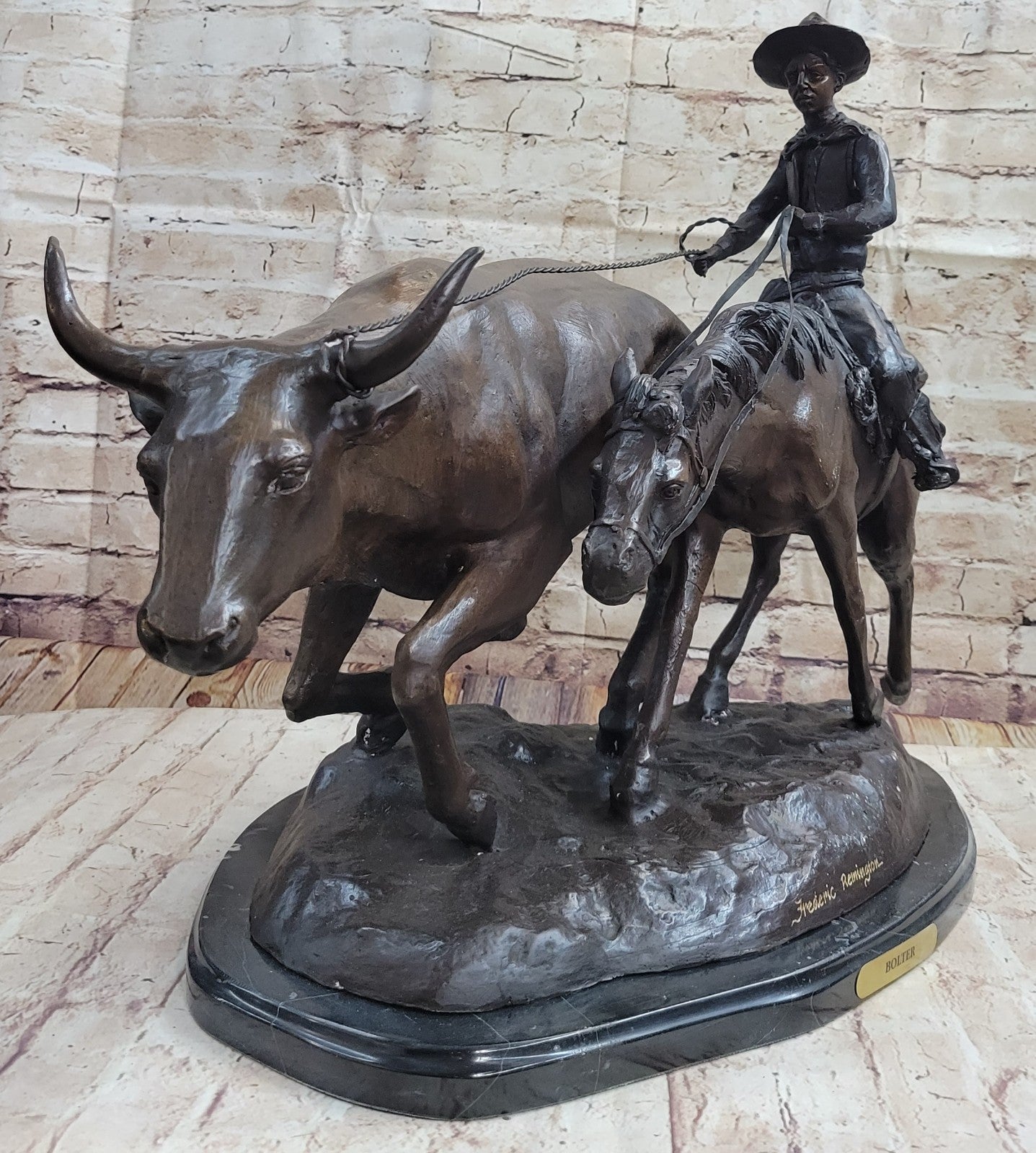 Bolter Bronze Statue Sculpture Figurine By American C.M.Russell Handmade Figurine