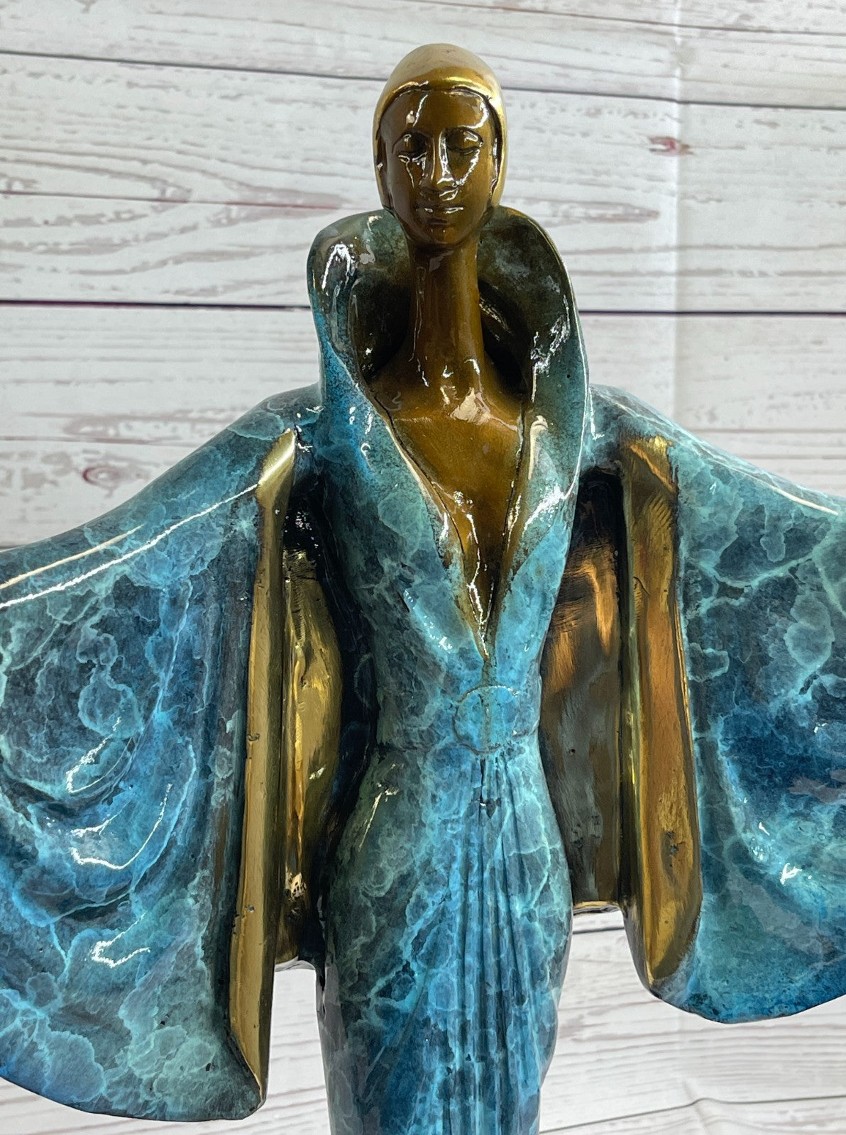 Young Fashion Runway Cute Girl ArtDeco Bronze Sculpture Statue Figurine Figure
