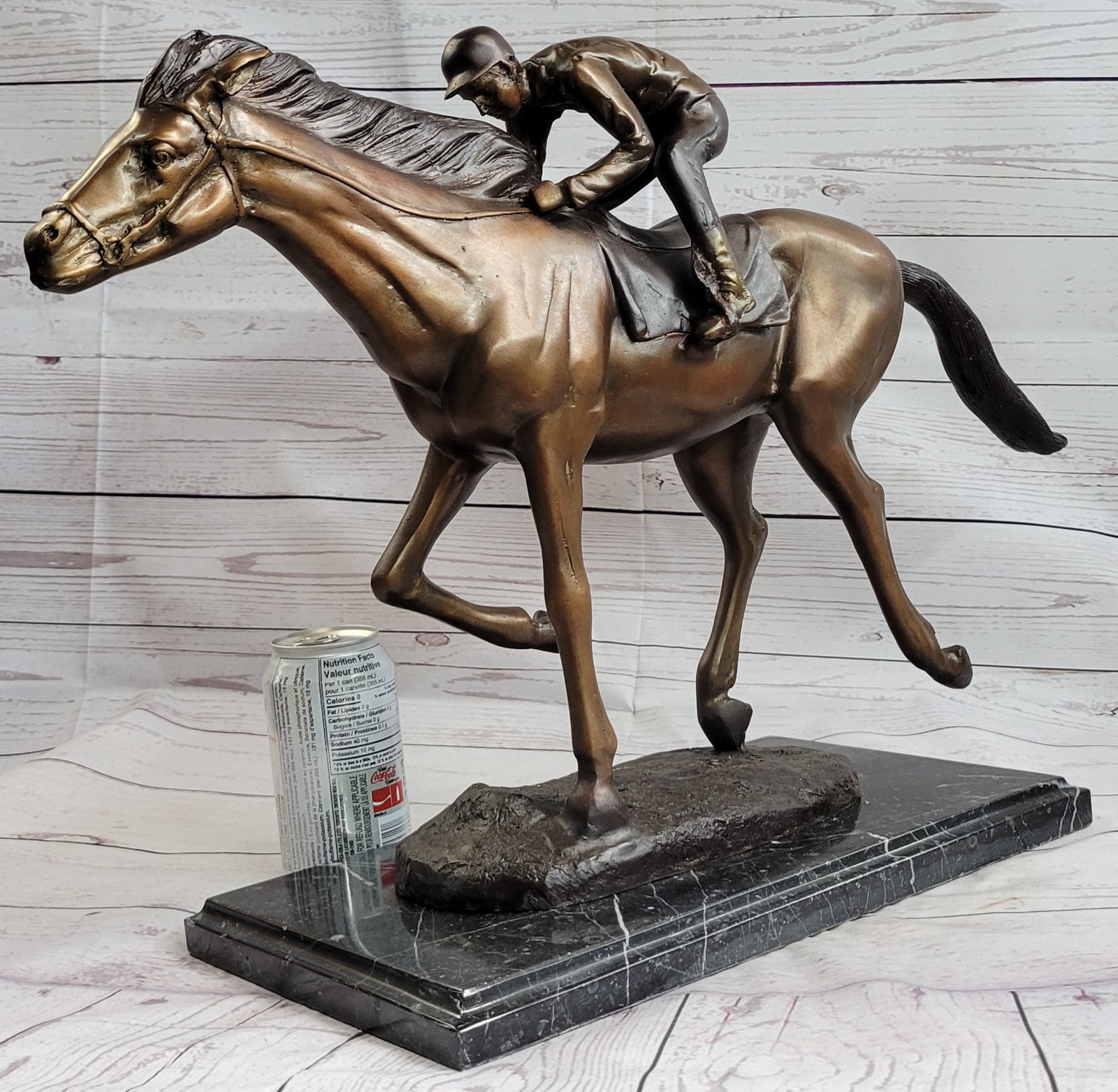 Marius Male Jockey Horse Race Bronze Sculpture - Handcrafted Limited Edition Collectible