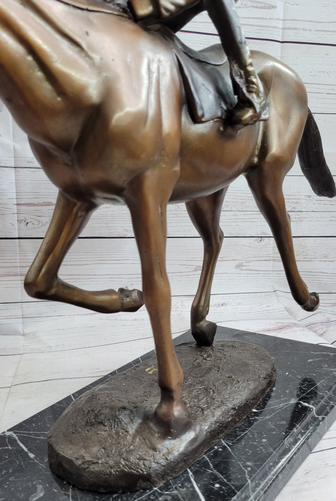 Marius Male Jockey Horse Race Bronze Sculpture - Handcrafted Limited Edition Collectible