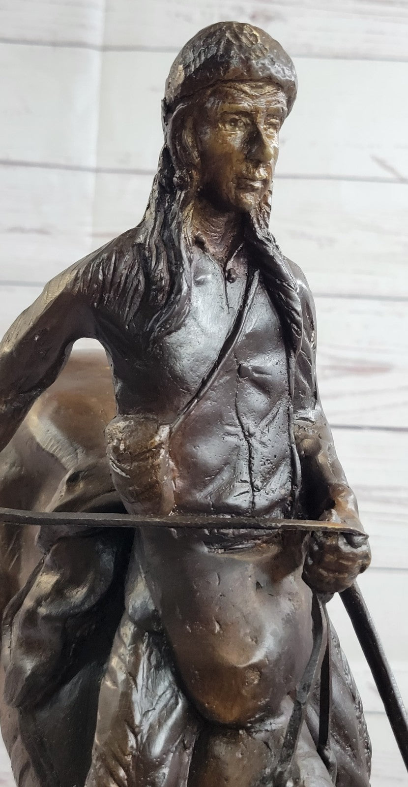 American Handmade Bronze Sculpture Mountain Man by F.Remington - Regular Size