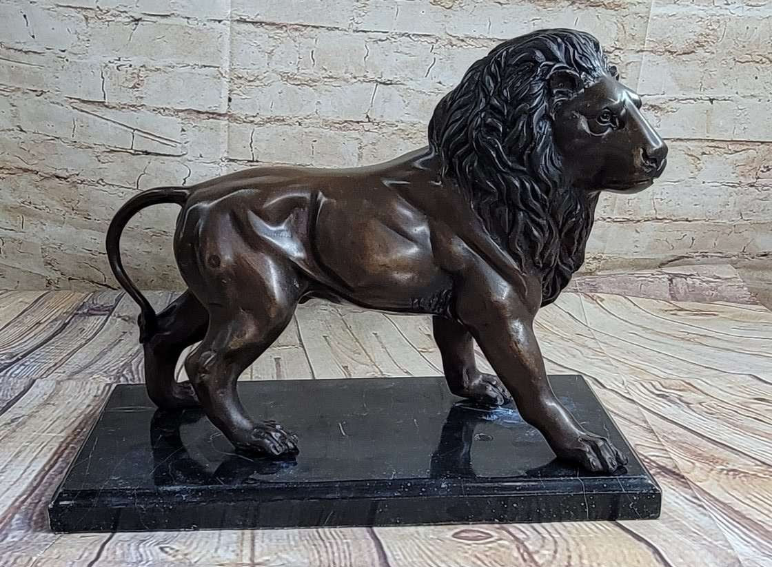 Lion Leo African Safari Big Cat Lover Gift Art Sculpture Bronze Marble Statue
