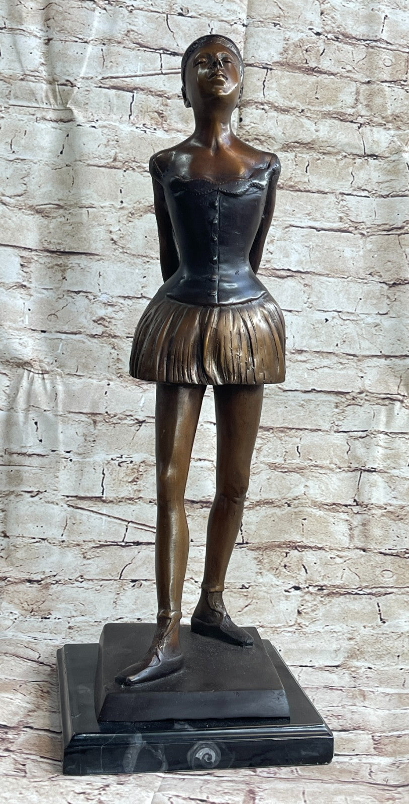 Bronze Sculpture 20.5" Tall Classic Famous Ballerina by Degas Hot Cast Figurine