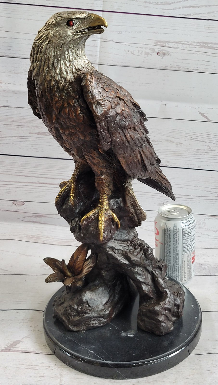 VINTAGE BRONZE EAGLE STATUE SCULPTURE BY JULES MOIGNIEZ SIGNED HOT CAST STATUE