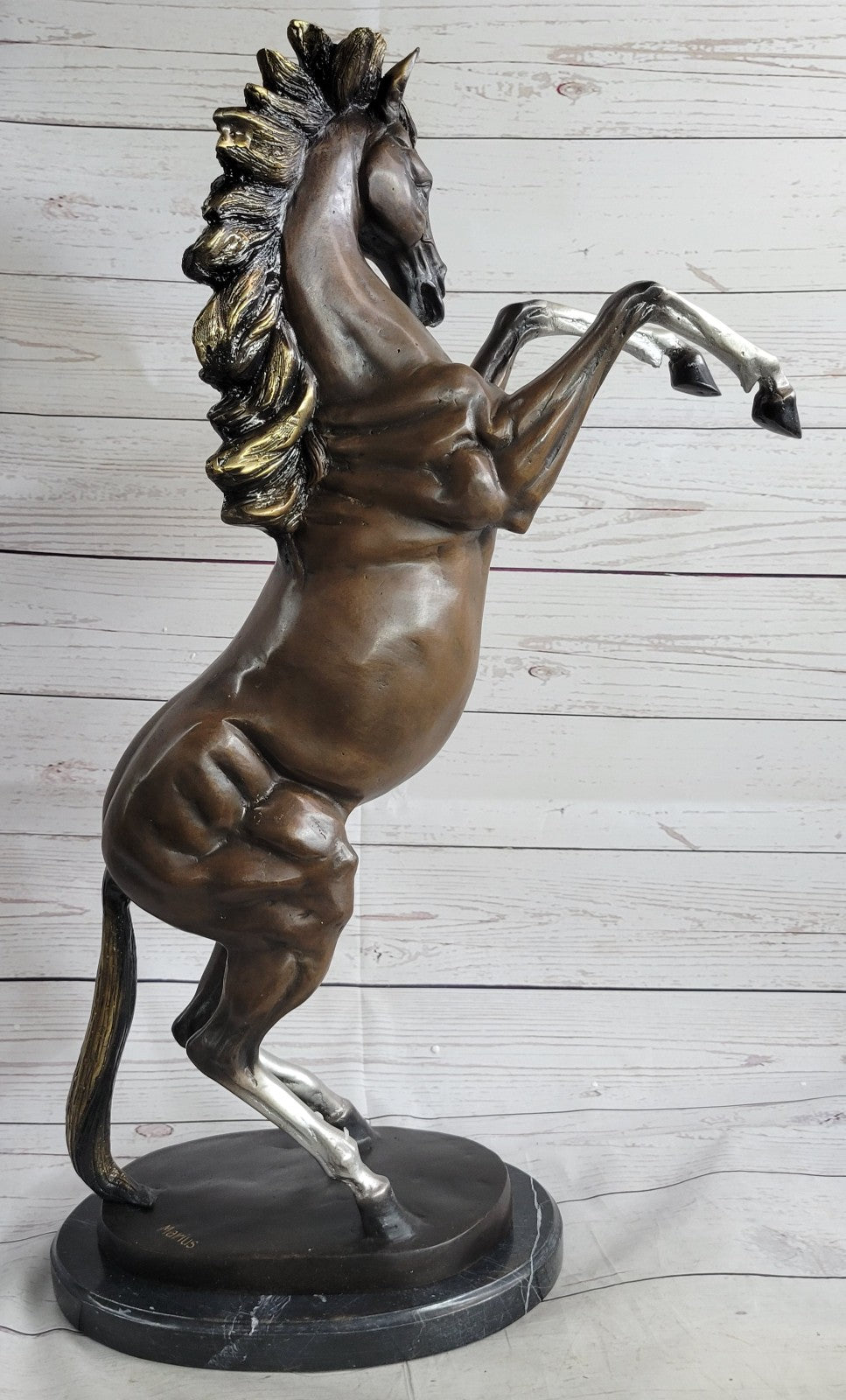 Bronze Sculpture Numbered Limited Edition Stallion Horse  Animal Hand Made