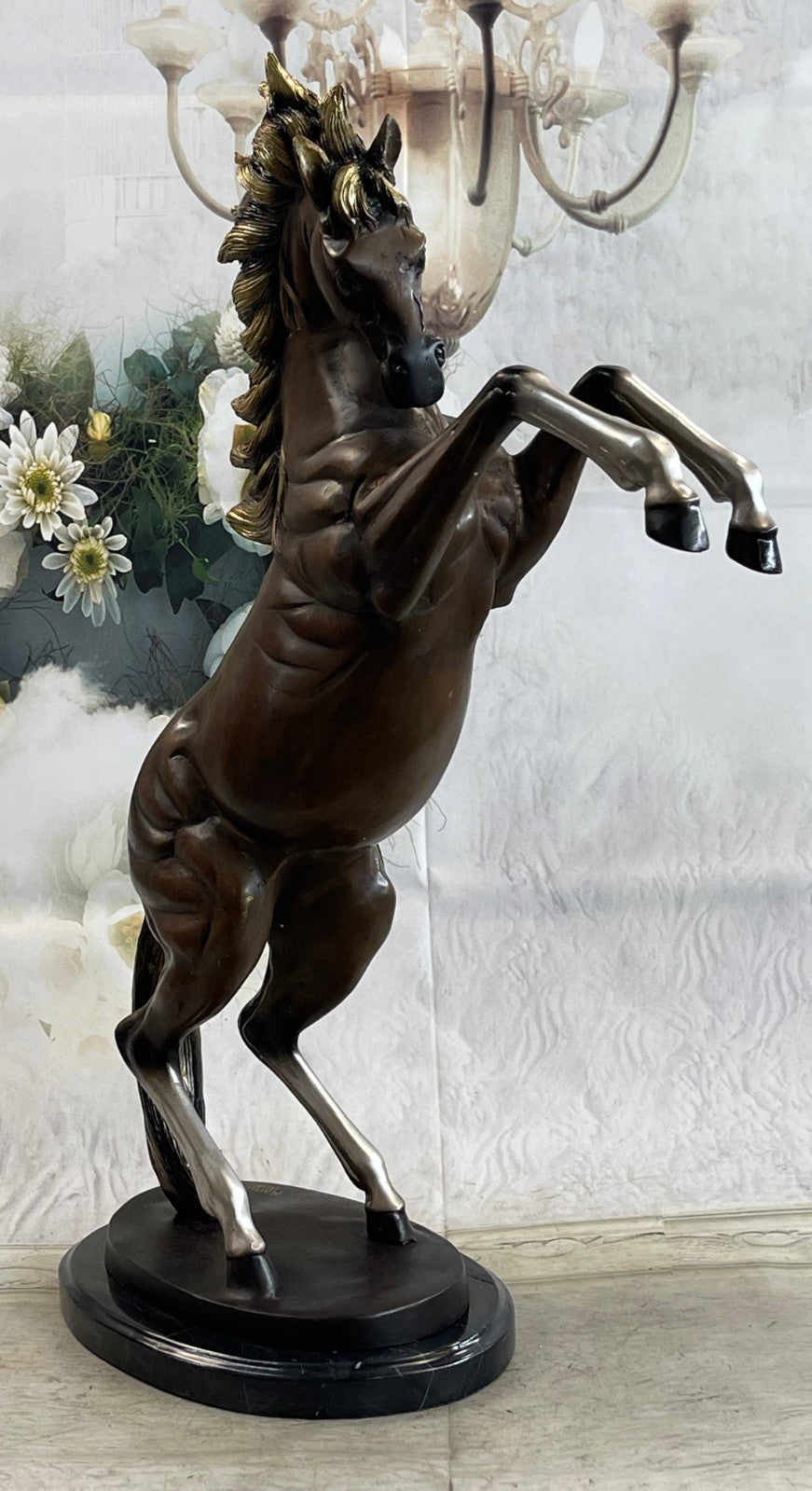 ARABIAN HORSE BRONZE SCULPTURE BY MARIUS LIMITED EDITION STATUE FIGURINE DÉCOR