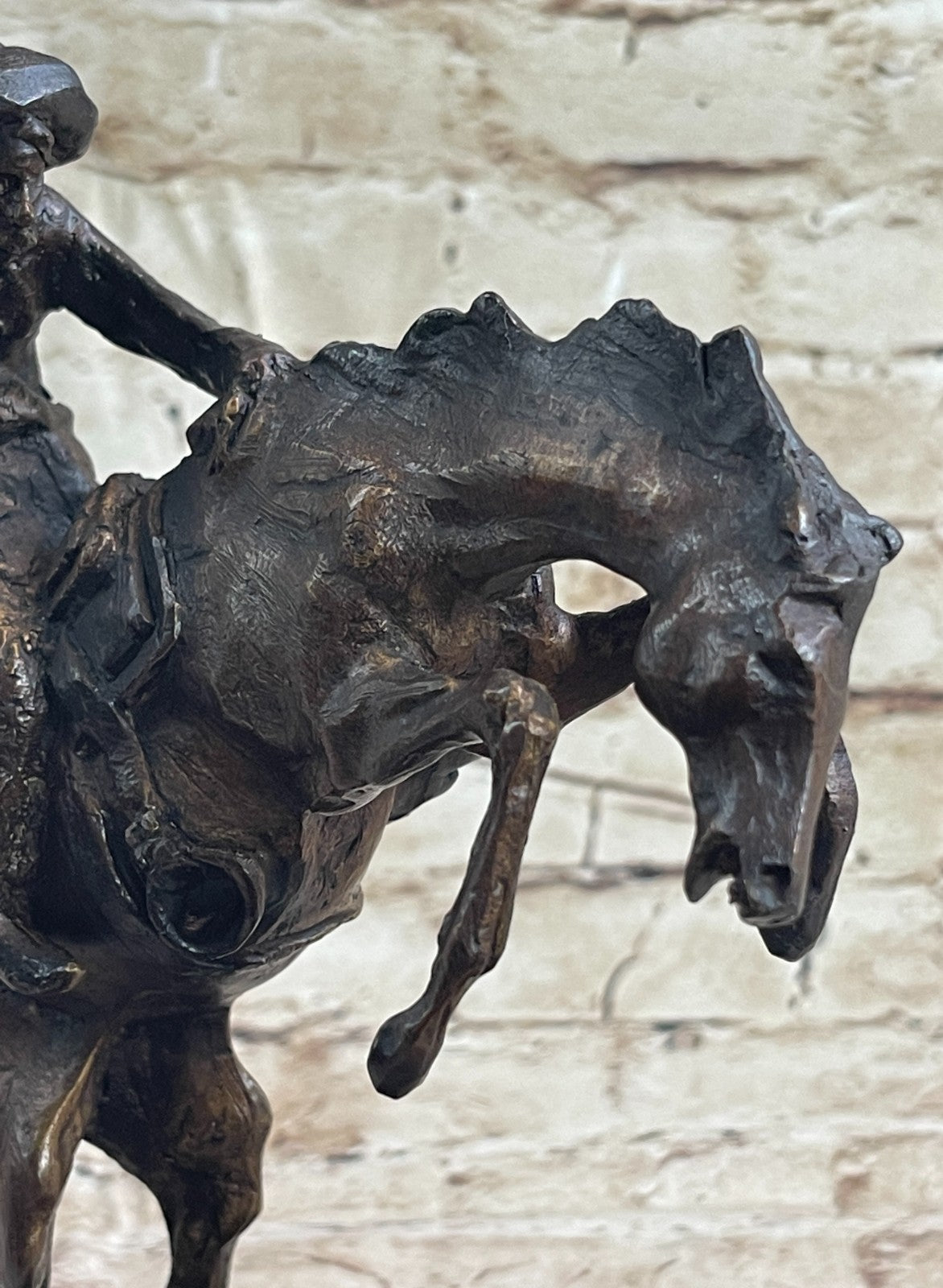 Remington Cowboy W/horse Bronze Sculpture Wooly Chap Figure Statue Home Decor NR