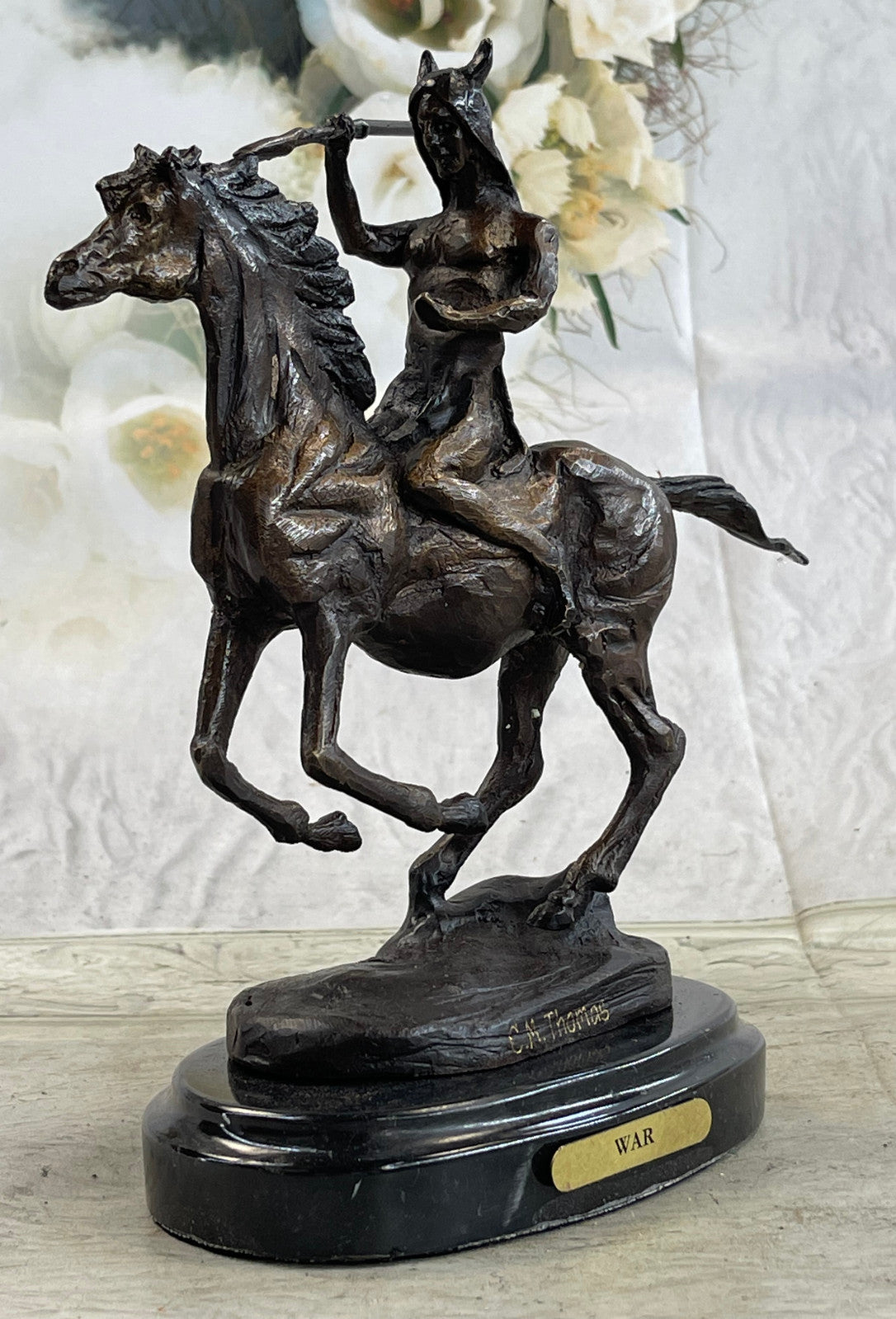 Handcrafted bronze sculpture SALE On Chief Warrior Indian Home Decoration Figure