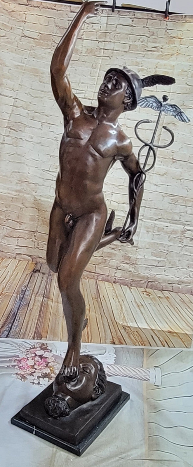 HUGE BRONZE STATUE OF FLYING MERCURY BRONZE SCULPTURE HOT CAST HOME DECOR SALE
