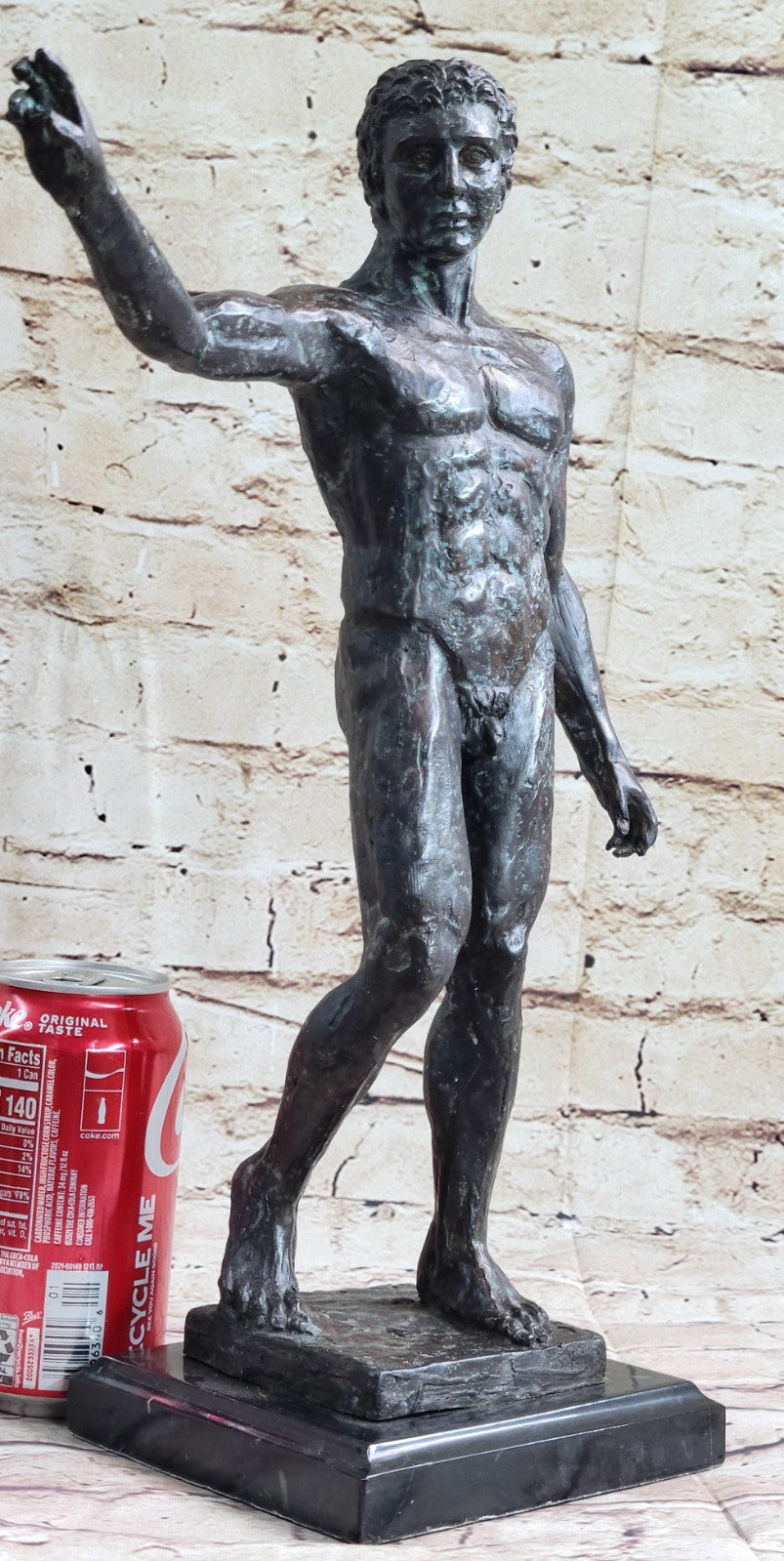 Vintage Style Bronze Hands After Auguste Rodin Man Waiving Statue Figure Sale
