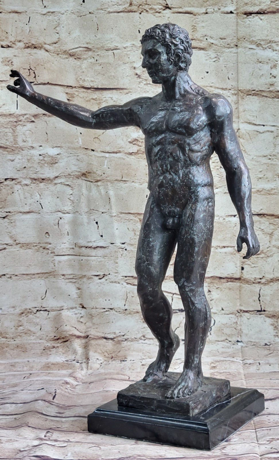 Vintage Style Bronze Hands After Auguste Rodin Man Waiving Statue Figure Sale