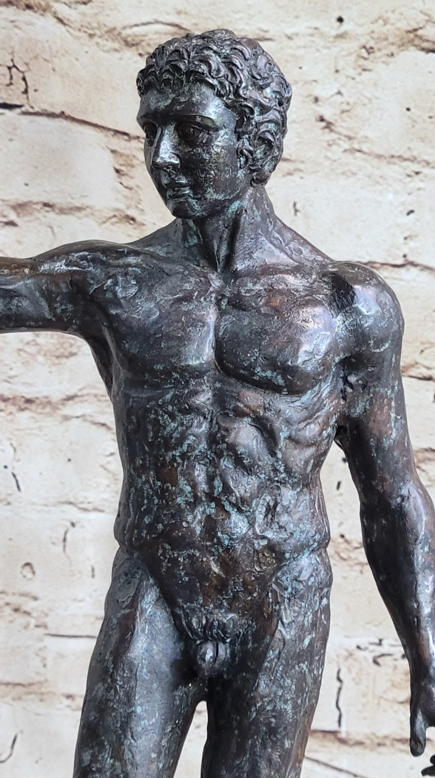 Vintage Style Bronze Hands After Auguste Rodin Man Waiving Statue Figure Sale