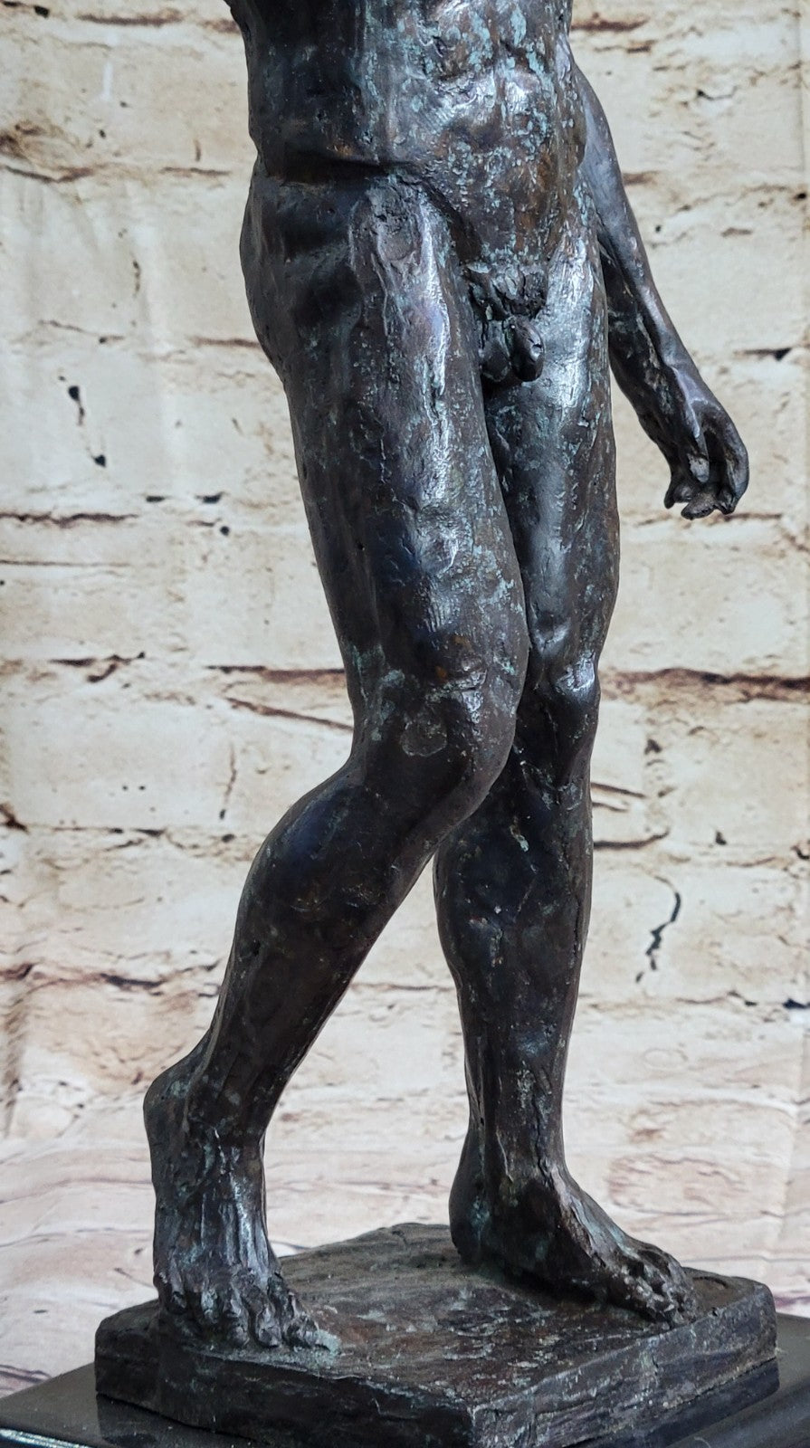 Vintage Style Bronze Hands After Auguste Rodin Man Waiving Statue Figure Sale