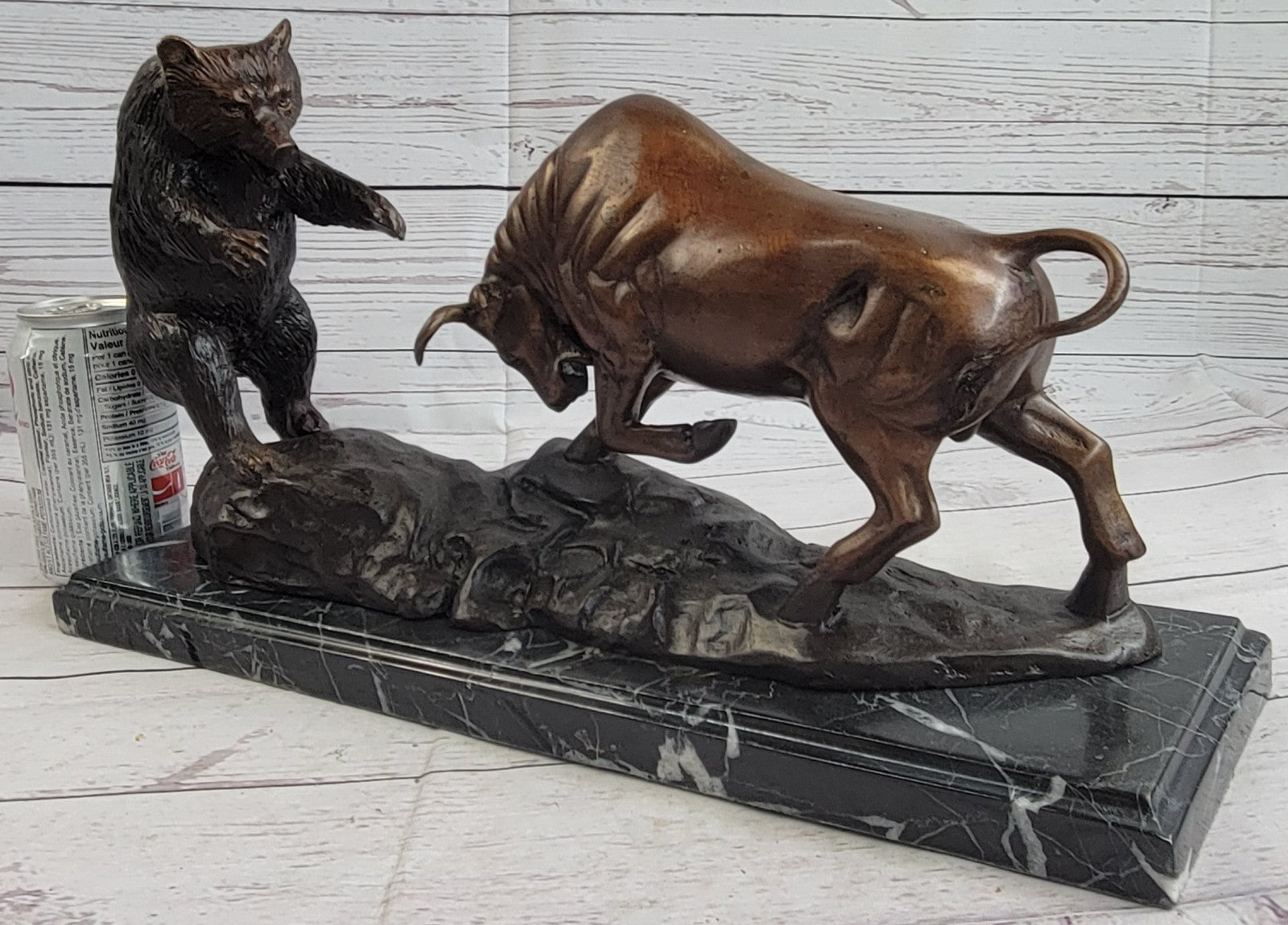 Large SIGNATURE STATUARY Bronze Bull And Bear Statue Sculpture ~ NEW Statue DEAL