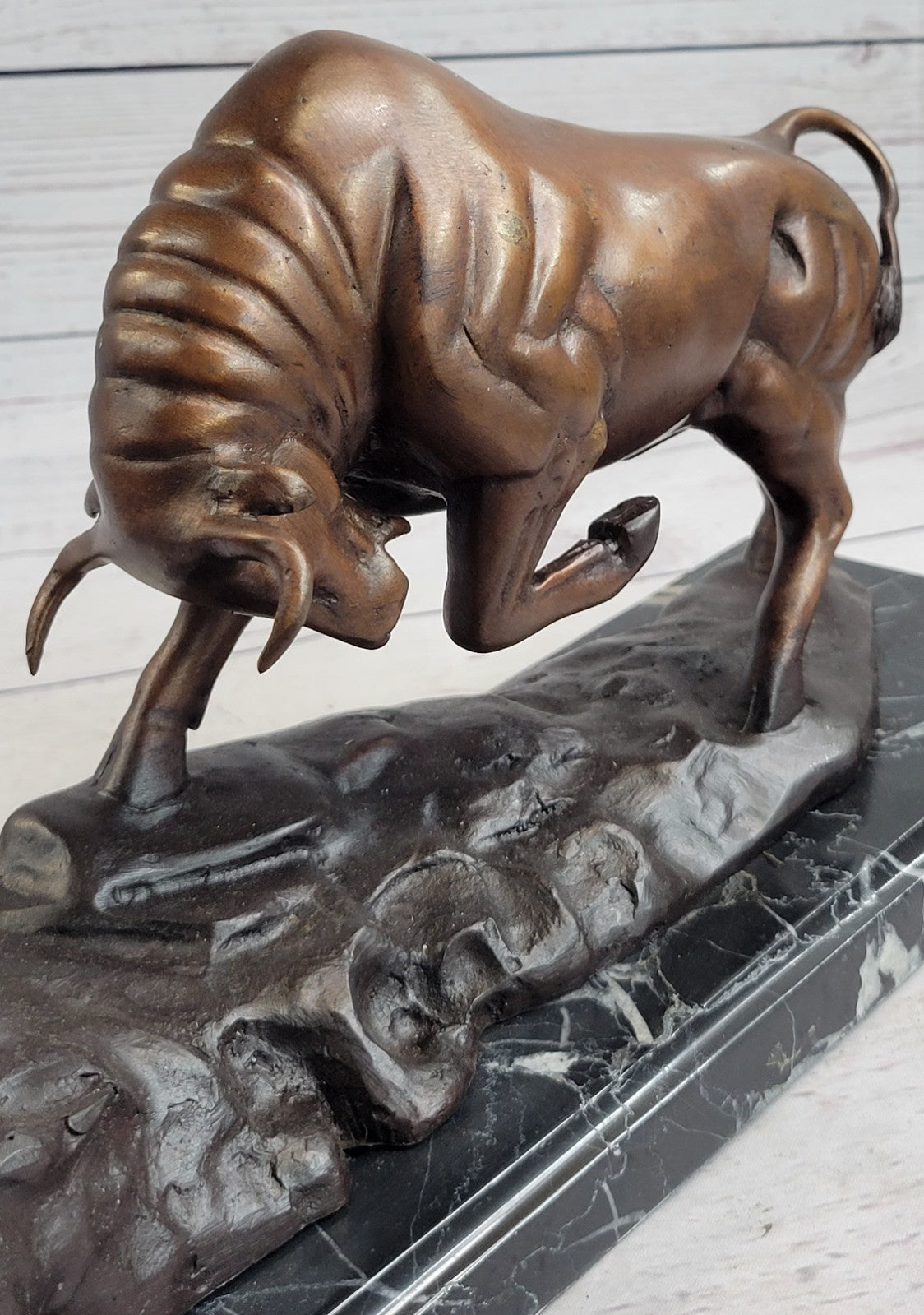 Large SIGNATURE STATUARY Bronze Bull And Bear Statue Sculpture ~ NEW Statue DEAL