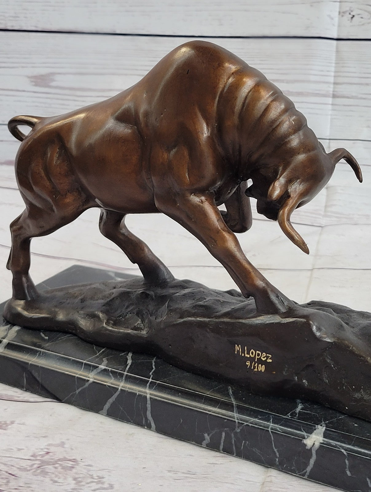 Large SIGNATURE STATUARY Bronze Bull And Bear Statue Sculpture ~ NEW Statue DEAL