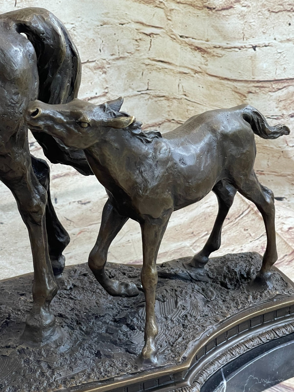 Very Heavy Bronze " Mare With Rearing Colt" By. French sculptor MILO Sculpture