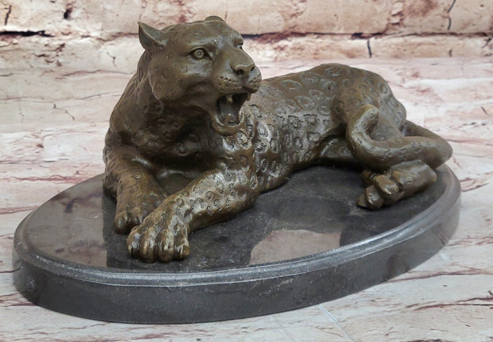 Collectible Wildlife Bronze Sculpture - Milo`s Signed Jaguar Home Decor