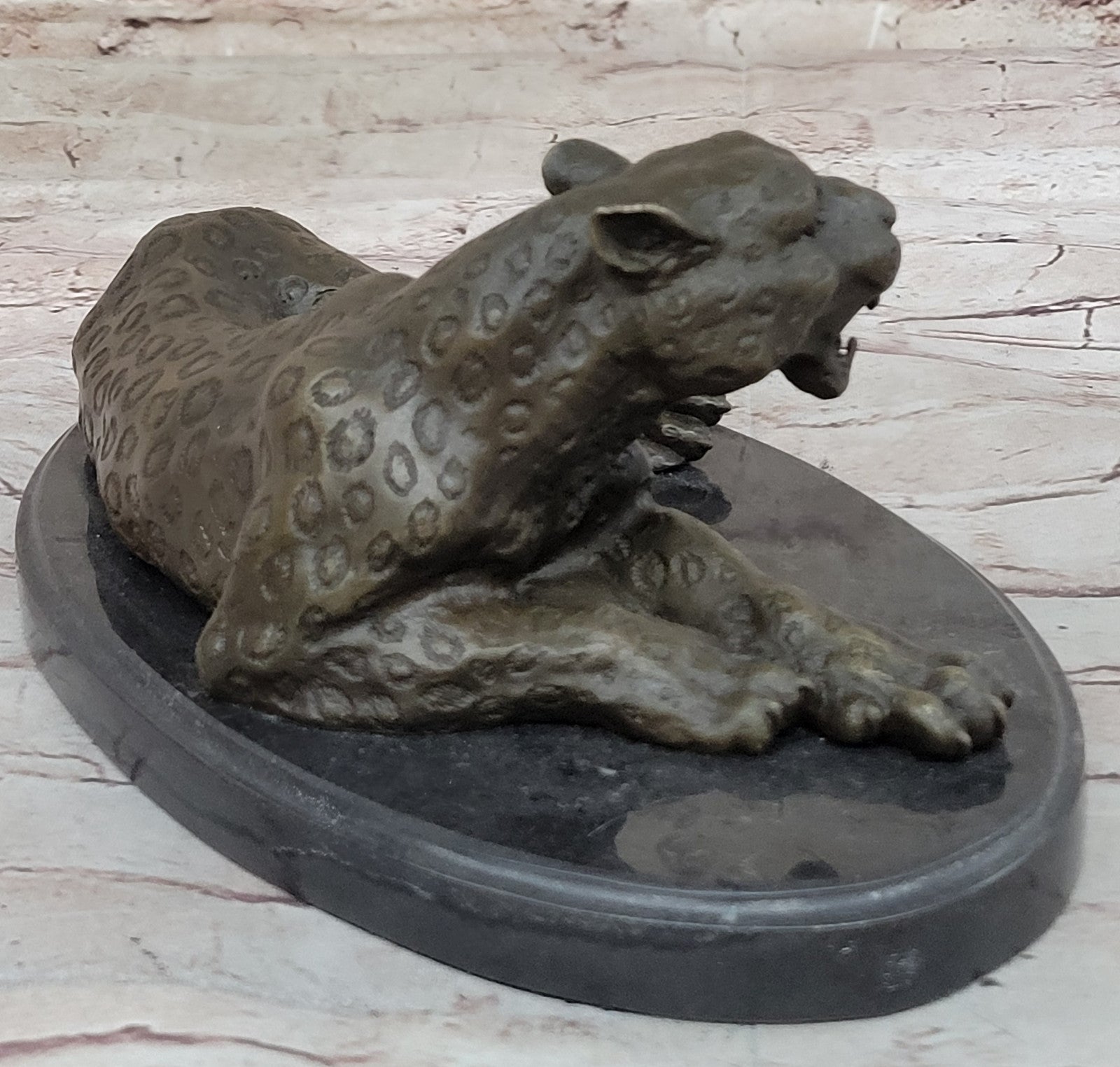 Collectible Wildlife Bronze Sculpture - Milo`s Signed Jaguar Home Decor