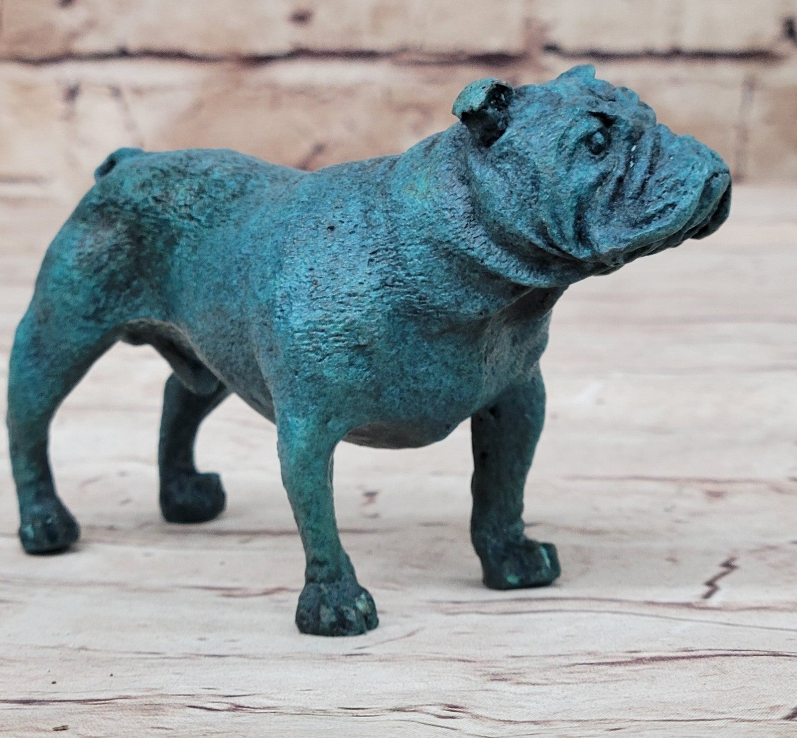 Bronze Sculpture English Bulldog Animal Hot Cast Figurine Home Decor F