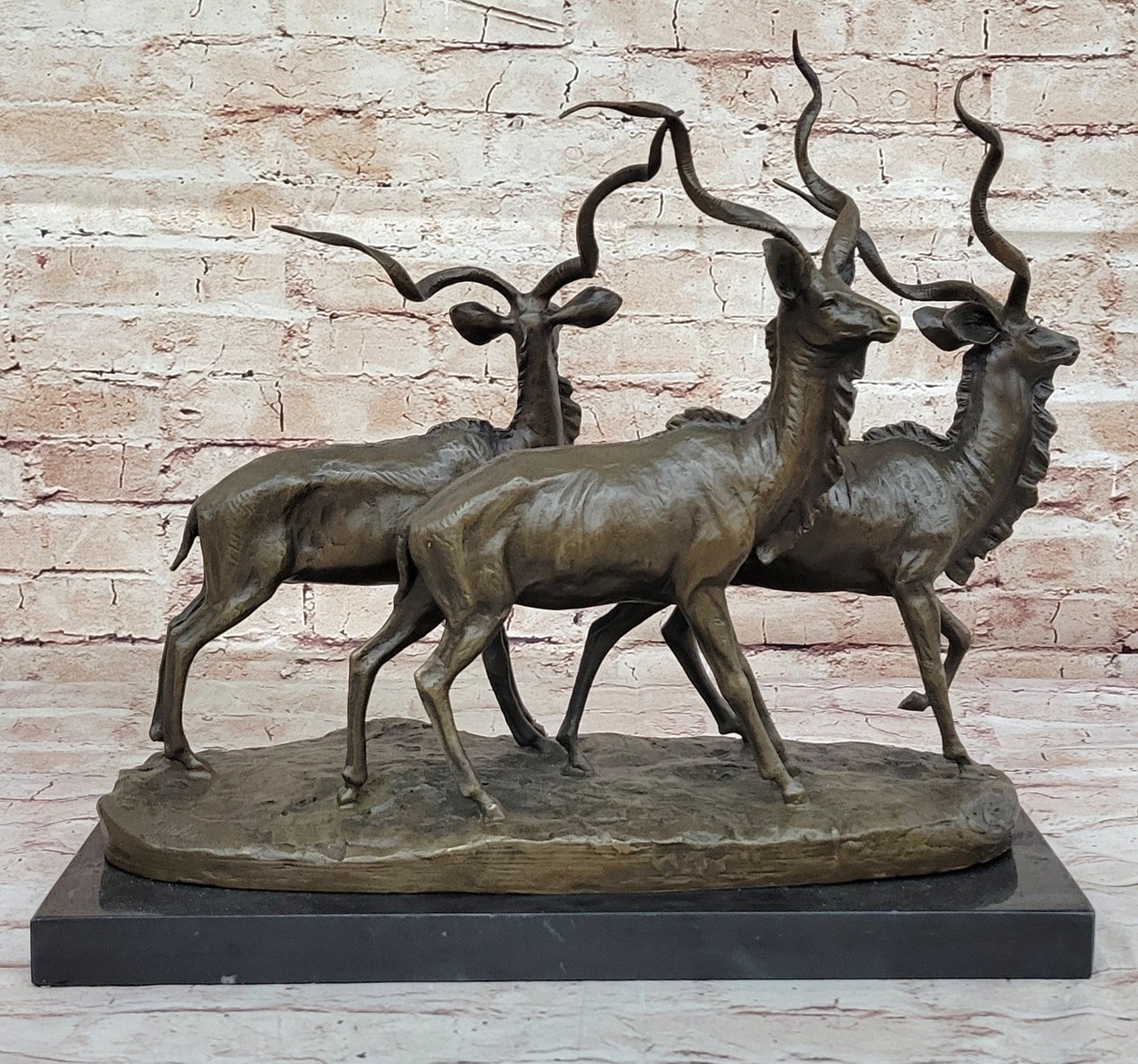 Miguel Lopez`s Hot Cast Bronze Gazelle Statue - Fine Art Collectible Sculpture