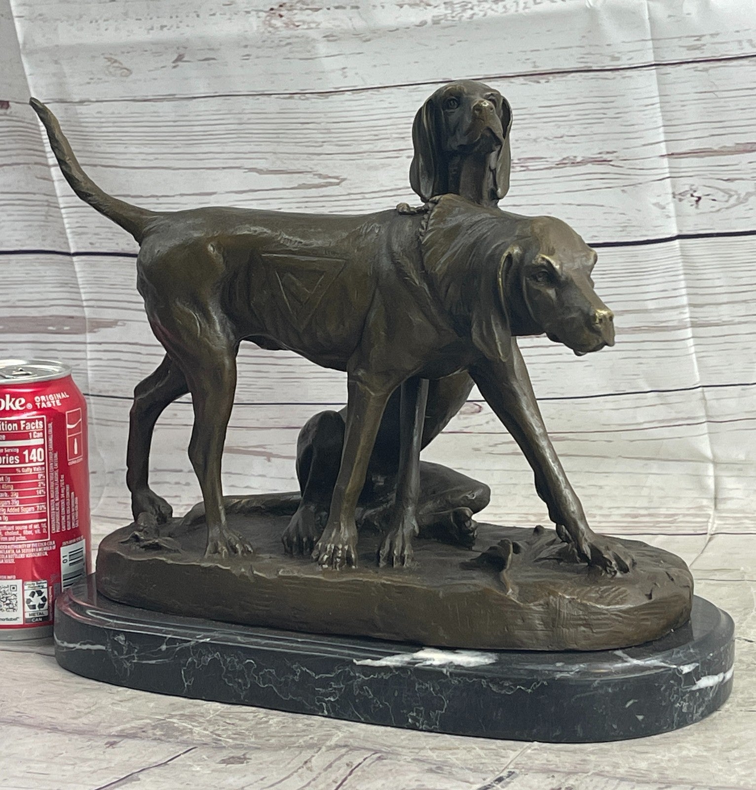 Handcrafted bronze sculpture SALE Dogs Hunting Signed Hot Cast Figurine Figure