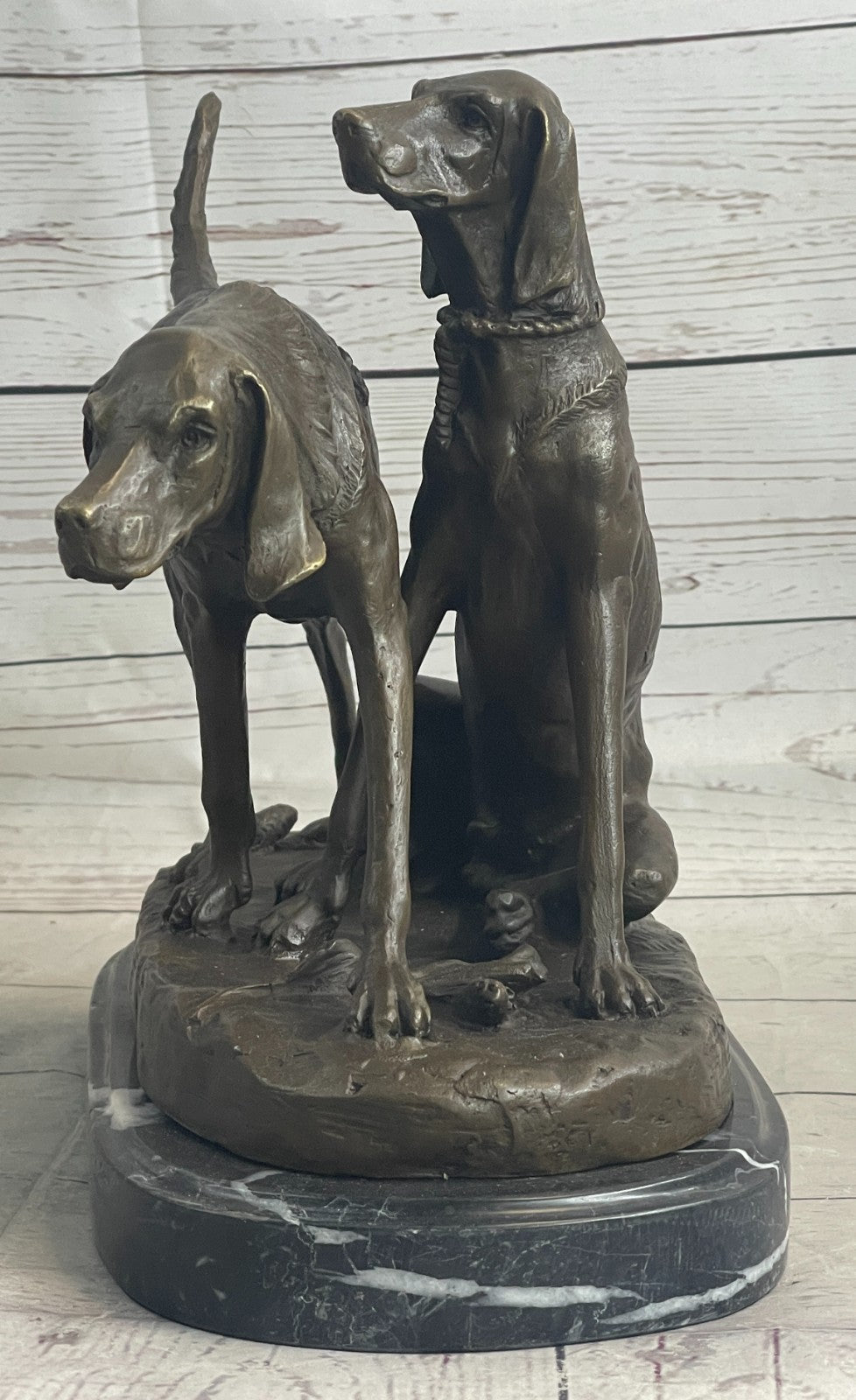 Handcrafted bronze sculpture SALE Dogs Hunting Signed Hot Cast Figurine Figure