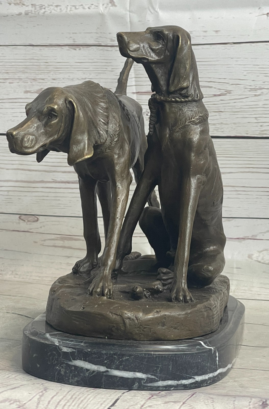 Handcrafted bronze sculpture SALE Dogs Hunting Signed Hot Cast Figurine Figure