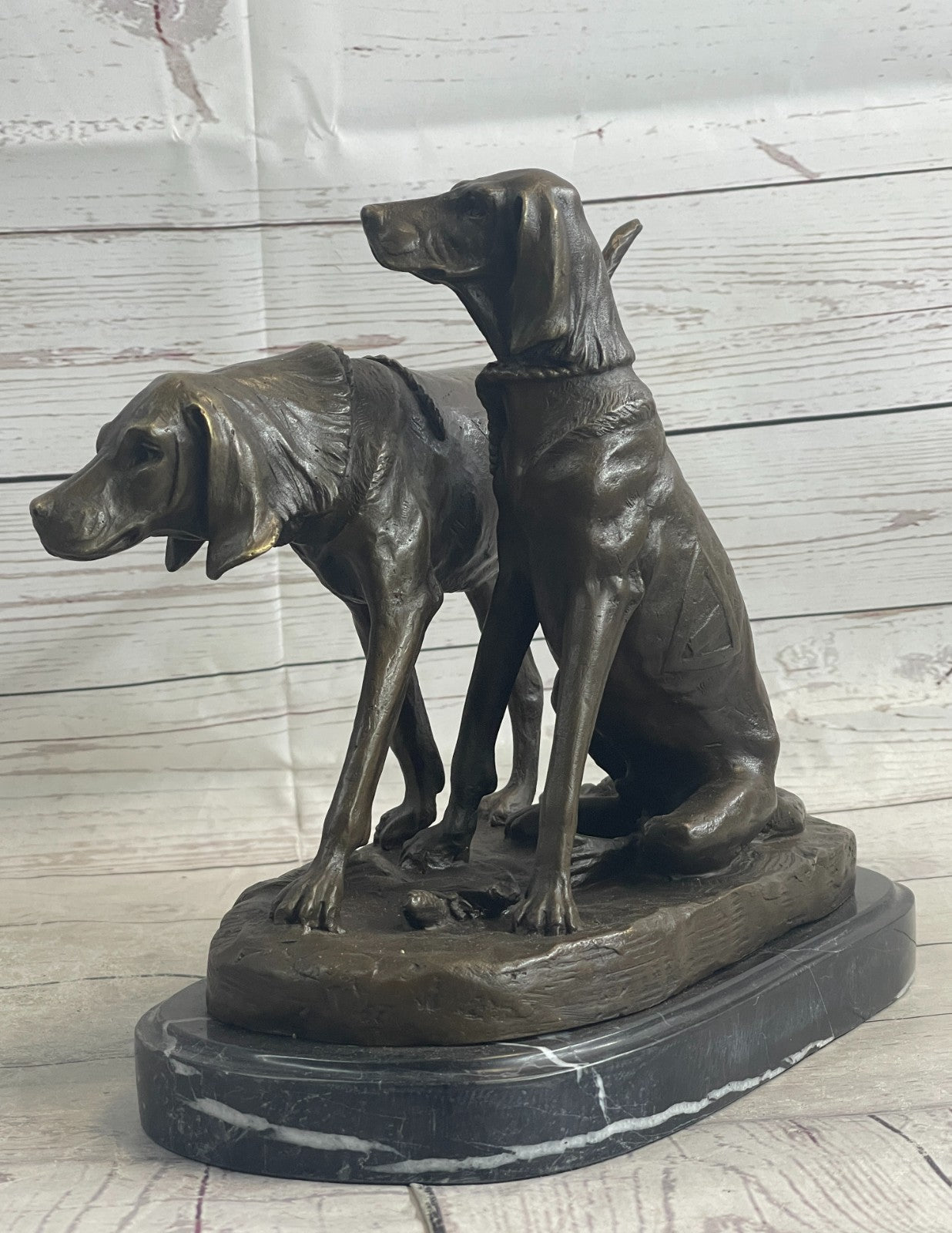 Handcrafted bronze sculpture SALE Dogs Hunting Signed Hot Cast Figurine Figure