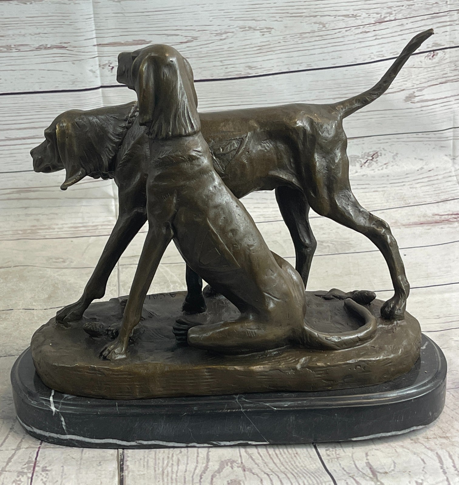 Handcrafted bronze sculpture SALE Dogs Hunting Signed Hot Cast Figurine Figure