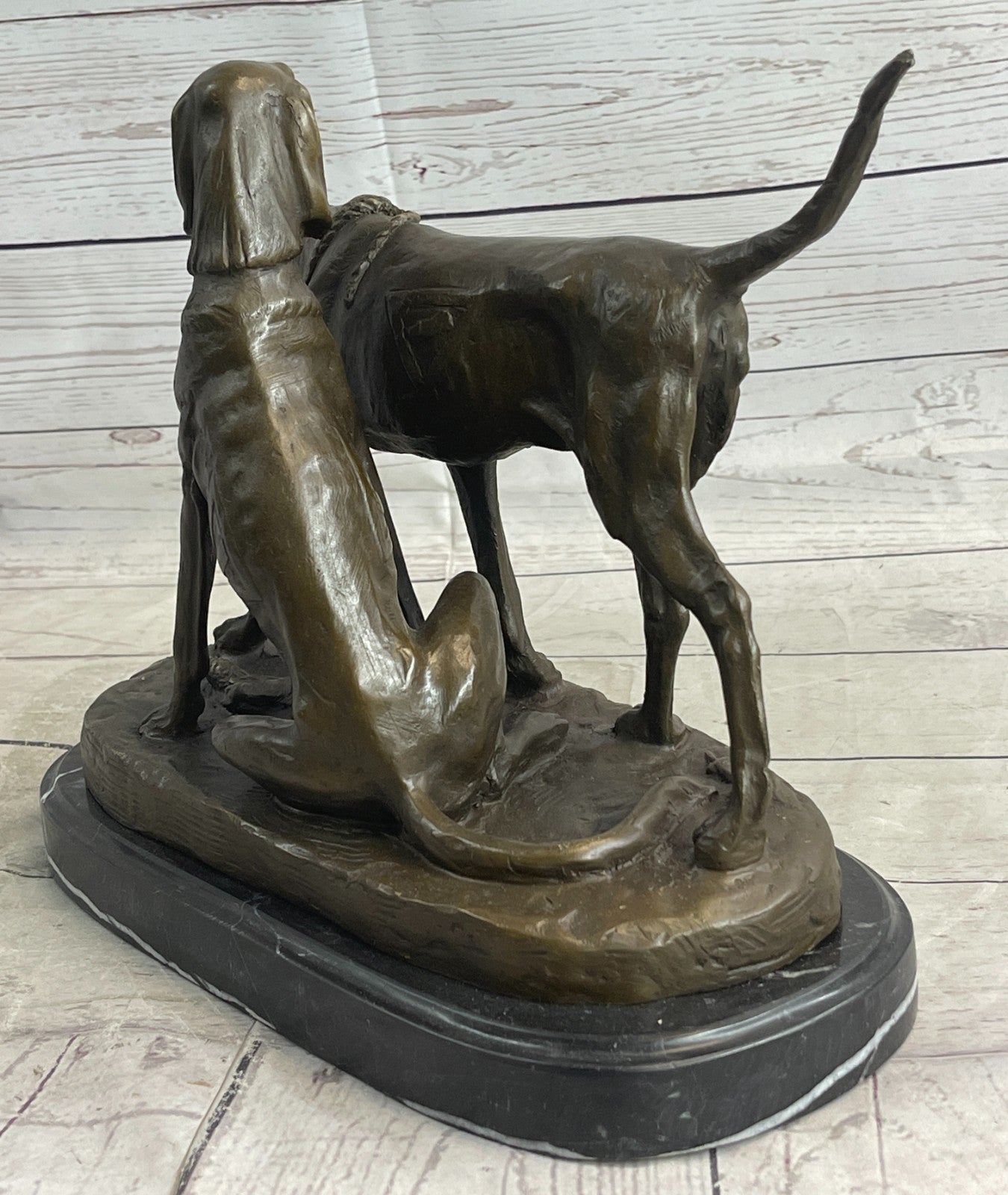 Handcrafted bronze sculpture SALE Dogs Hunting Signed Hot Cast Figurine Figure