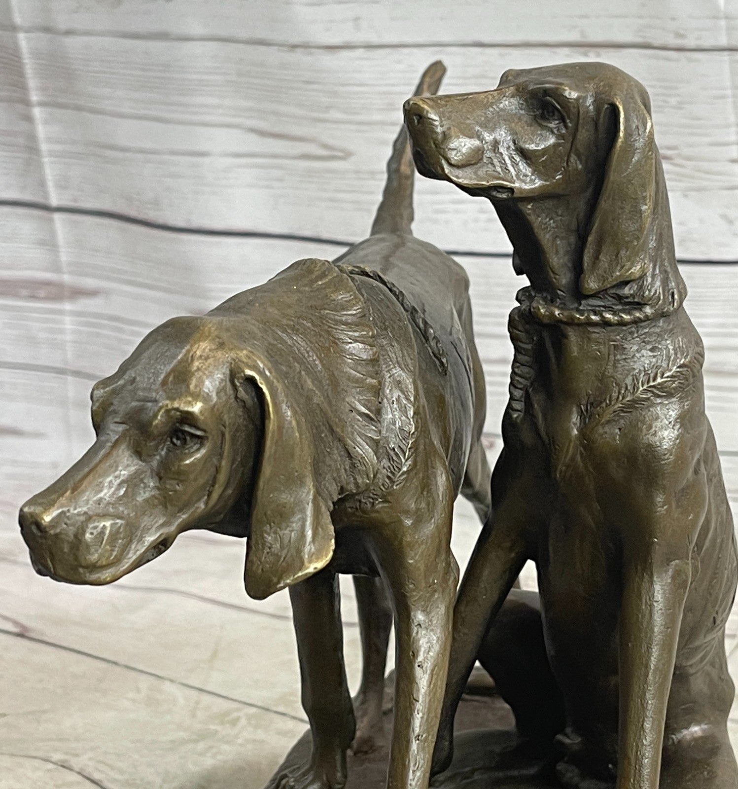Handcrafted bronze sculpture SALE Dogs Hunting Signed Hot Cast Figurine Figure