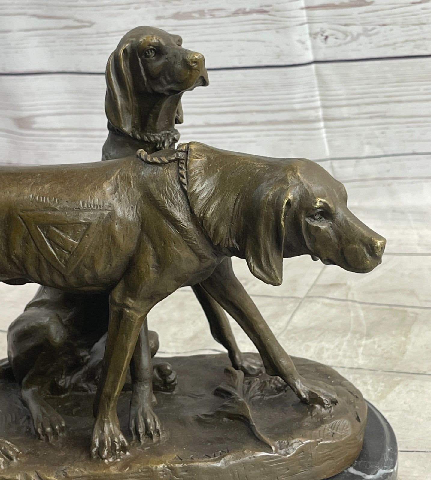Handcrafted bronze sculpture SALE Dogs Hunting Signed Hot Cast Figurine Figure